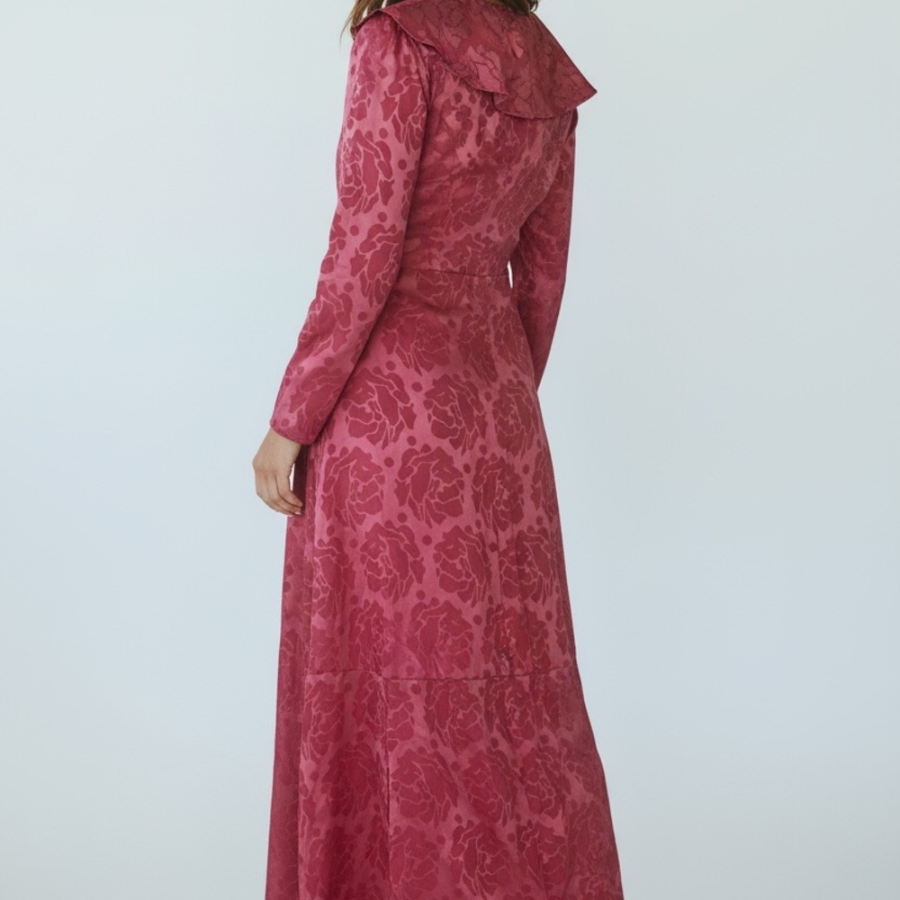 Vintage Estévez vivid rose hostess gown, Size Small. - Picture 3 of 13